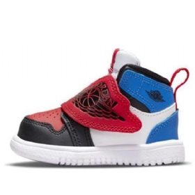 Nike Air Jordan 1 Sky Logo Td Sko Barn Rød Blå Hvite