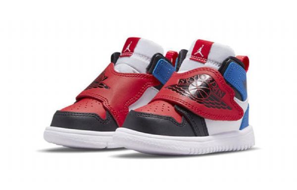 Nike Air Jordan 1 Sky Logo Td Sko Barn Rød Blå Hvite
