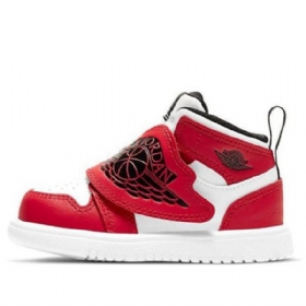 Nike Air Jordan 1 Sky Logo Td Sko Barn Rød Svarte Hvite