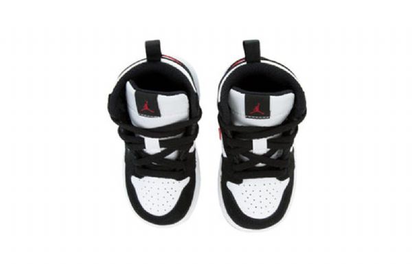 Nike Air Jordan 1 Td Retro High Tops Sko Barn Hvite Svarte Rød