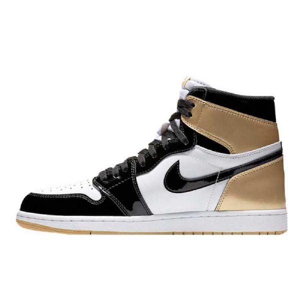 Nike Air Jordan 1 Top 3 Sko Herre Svarte Hvite Gull