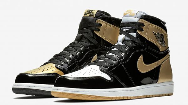 Nike Air Jordan 1 Top 3 Sko Herre Svarte Hvite Gull