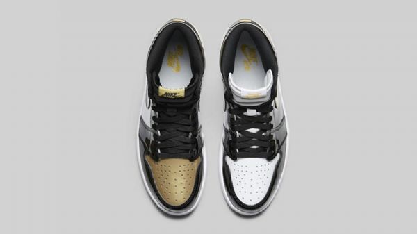 Nike Air Jordan 1 Top 3 Sko Herre Svarte Hvite Gull