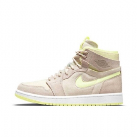 Nike Air Jordan 1 Zoom cmft Lemon Twist Sko Herre Brune Mint