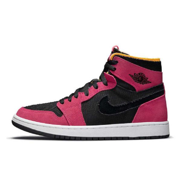 Nike Air Jordan 1 Zoom Komfort Fireberry Sko Herre Burgunder Svarte