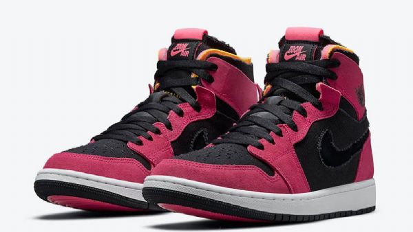 Nike Air Jordan 1 Zoom Komfort Fireberry Sko Herre Burgunder Svarte