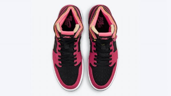 Nike Air Jordan 1 Zoom Komfort Fireberry Sko Herre Burgunder Svarte