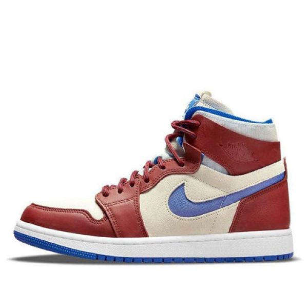 Nike Air Jordan 1 Zoom Komfort Retro Basketball Shoes Dame Rød Khaki