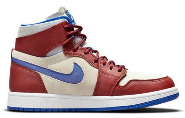 Nike Air Jordan 1 Zoom Komfort Retro Basketball Shoes Dame Rød Khaki