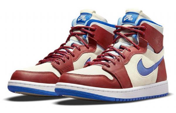 Nike Air Jordan 1 Zoom Komfort Retro Basketball Shoes Dame Rød Khaki
