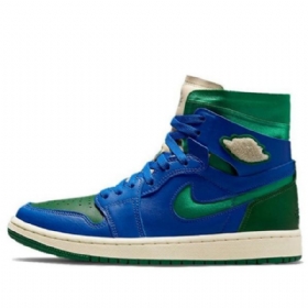 Nike Aleali May X Air Jordan 1 High Tops Zoom Komfort Retro Basketball Shoes Dame Grønn Blå