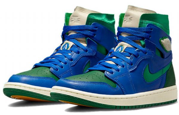 Nike Aleali May X Air Jordan 1 High Tops Zoom Komfort Retro Basketball Shoes Dame Grønn Blå