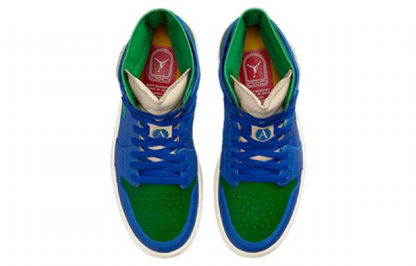 Nike Aleali May X Air Jordan 1 High Tops Zoom Komfort Retro Basketball Shoes Dame Grønn Blå