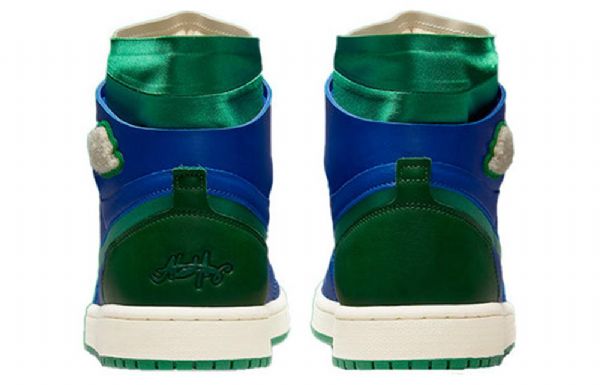 Nike Aleali May X Air Jordan 1 High Tops Zoom Komfort Retro Basketball Shoes Dame Grønn Blå