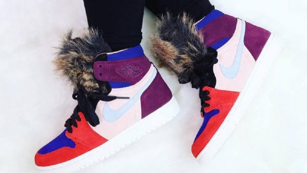 Nike Aleali May X Jordan 1 Retro High Tops Viotech Sko Dame Multicolor