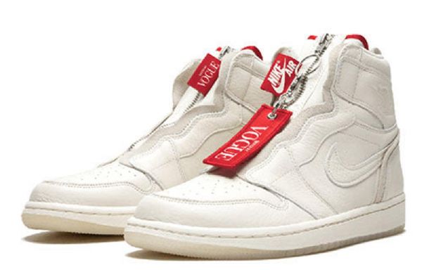 Nike Anna Wintour X Air Jordan 1 Retro High Tops Zip Basketball Shoes Dame Khaki