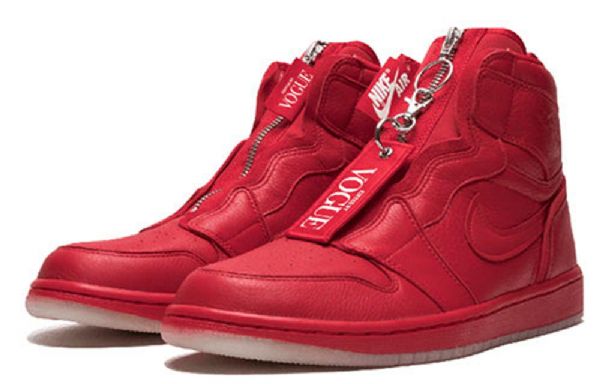 Nike Anna Wintour X Air Jordan 1 Retro High Tops Zip Basketball Shoes Dame Rød