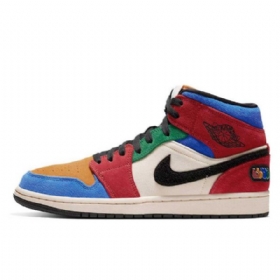 Nike Blue The Great X Jordan 1 Mid Tops Fearless Sko Dame Multicolor