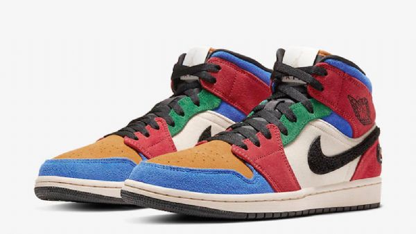 Nike Blue The Great X Jordan 1 Mid Tops Fearless Sko Dame Multicolor