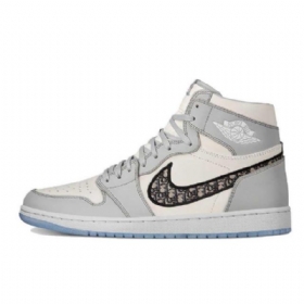 Nike Dior X Jordan 1 High Tops Og Sko Herre Grå