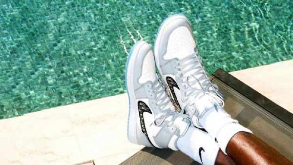 Nike Dior X Jordan 1 High Tops Og Sko Herre Grå