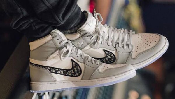 Nike Dior X Jordan 1 High Tops Og Sko Herre Grå