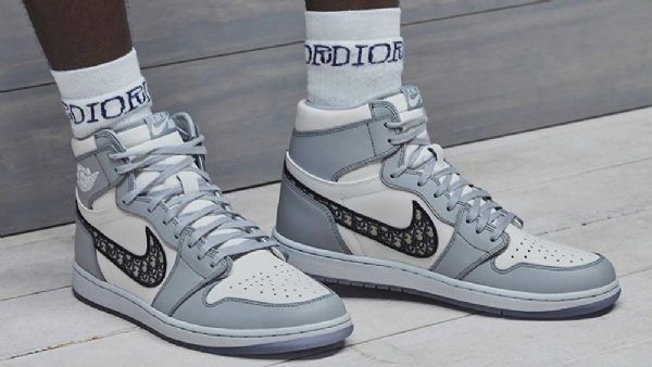 Nike Dior X Jordan 1 High Tops Og Sko Herre Grå