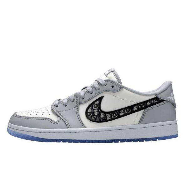 Nike Dior X Jordan 1 Low Tops Sko Herre Grå