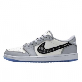 Nike Dior X Jordan 1 Low Tops Sko Herre Grå