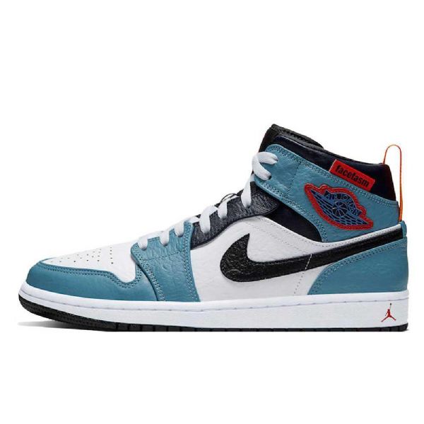 Nike Facetasm X Jordan 1 Mid Tops Fearless Sko Herre Blå Hvite