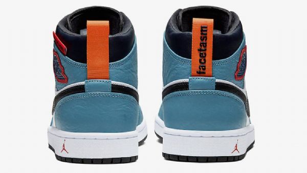 Nike Facetasm X Jordan 1 Mid Tops Fearless Sko Herre Blå Hvite