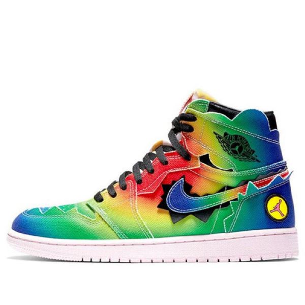 Nike J. Balvin X Air Jordan 1 Retro Og High Tops Basketball Shoes Herre Multicolor