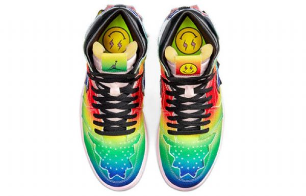Nike J. Balvin X Air Jordan 1 Retro Og High Tops Basketball Shoes Herre Multicolor
