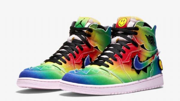 Nike J Balvin X Jordan 1 High Tops Og Sko Herre Multicolor