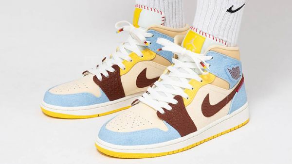 Nike Maison Chateau X Jordan 1 Mid Tops Fearless Sko Dame Multicolor