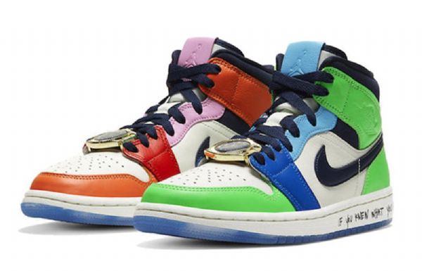 Nike Melody Ehsani X Air Jordan 1 Mid Tops Retro Basketball Shoes Dame Multicolor
