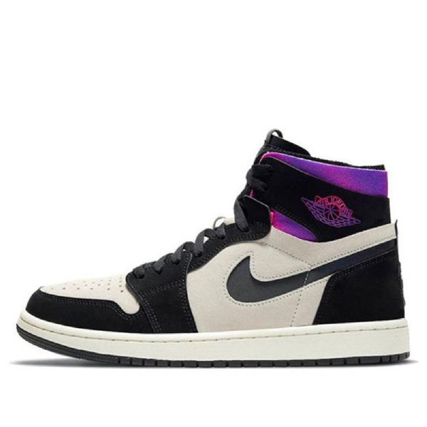 Nike Paris Saint-germain X Air Jordan 1 High Tops Zoom Komfort Retro Basketball Shoes Herre Svarte Lilla
