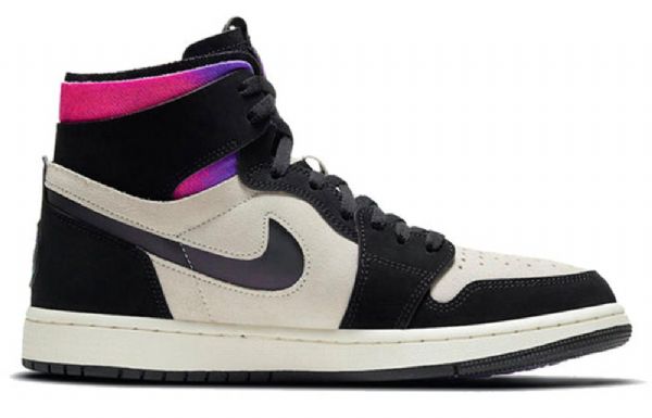 Nike Paris Saint-germain X Air Jordan 1 High Tops Zoom Komfort Retro Basketball Shoes Herre Svarte Lilla