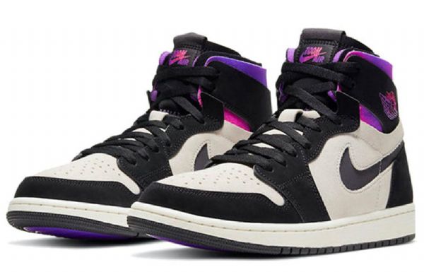 Nike Paris Saint-germain X Air Jordan 1 High Tops Zoom Komfort Retro Basketball Shoes Herre Svarte Lilla