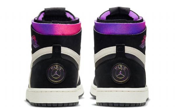 Nike Paris Saint-germain X Air Jordan 1 High Tops Zoom Komfort Retro Basketball Shoes Herre Svarte Lilla