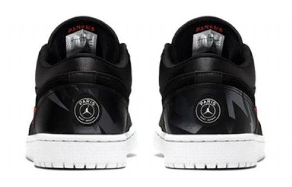 Nike Paris Saint-germain X Air Jordan 1 Low Tops Bg Retro Basketball Shoes Herre Svarte