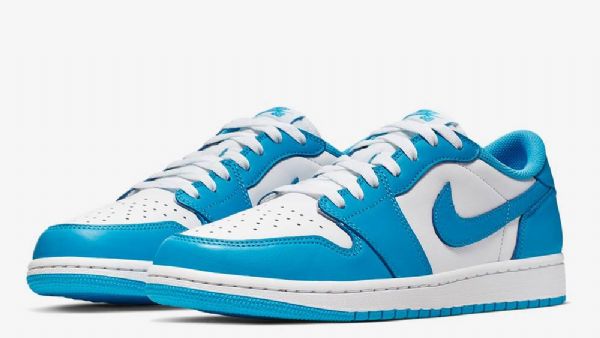 Nike Sb Air Jordan 1 Low Tops Unc Sko Dame Blå Hvite