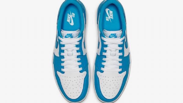 Nike Sb Air Jordan 1 Low Tops Unc Sko Dame Blå Hvite