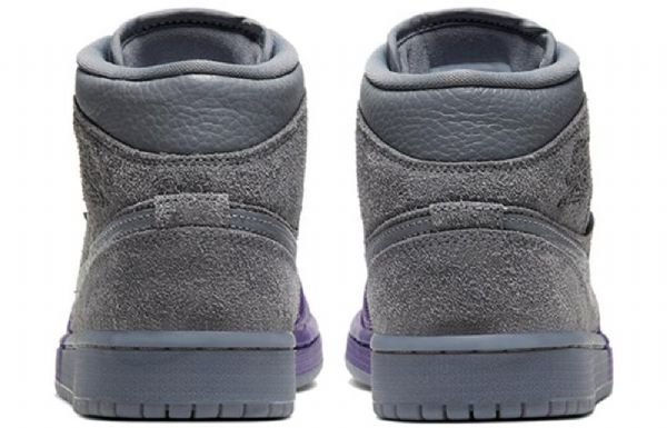 Nike Sheila Rashid X Air Jordan 1 Mid Tops Retro Basketball Shoes Dame Lilla Grå