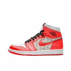 Nike Supreme X Jordan 1 High Tops Stars College Sko Herre Oransje