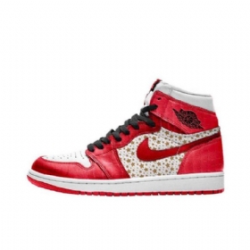Nike Supreme X Jordan 1 High Tops Stars Varsity Sko Herre Rød