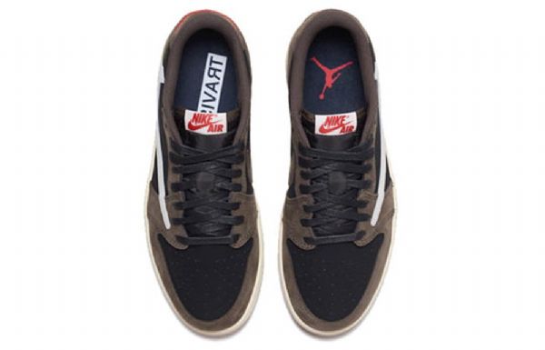 Nike Travis Scott X Air Jordan 1 Low Tops Retro Basketball Shoes Herre Brune Hvite