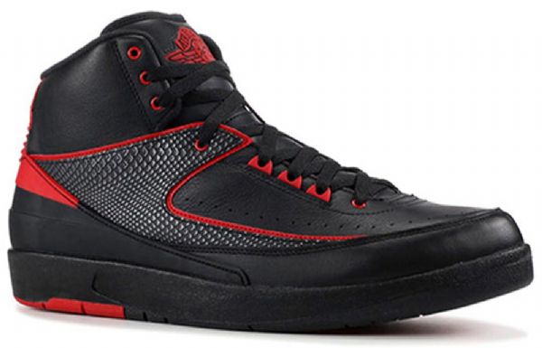 Nike Air Jordan 2 Retro Basketball Shoes Herre Svarte Rød