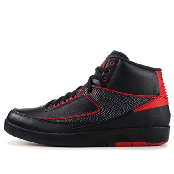 Nike Air Jordan 2 Retro Basketball Shoes Herre Svarte Rød