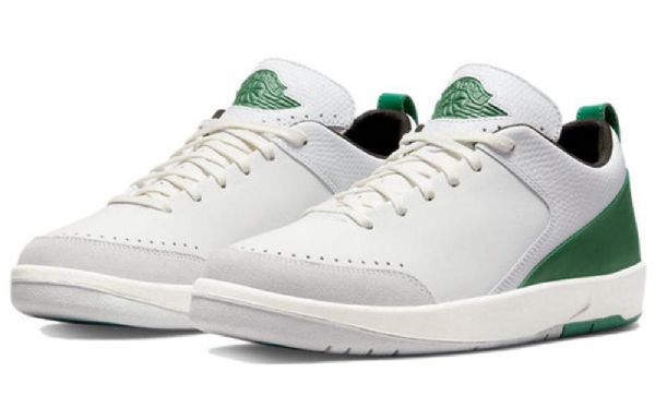 Nike Nina Chanel Abney X Air Jordan 2 Retro Low Tops Basketball Shoes Dame Hvite Grønn